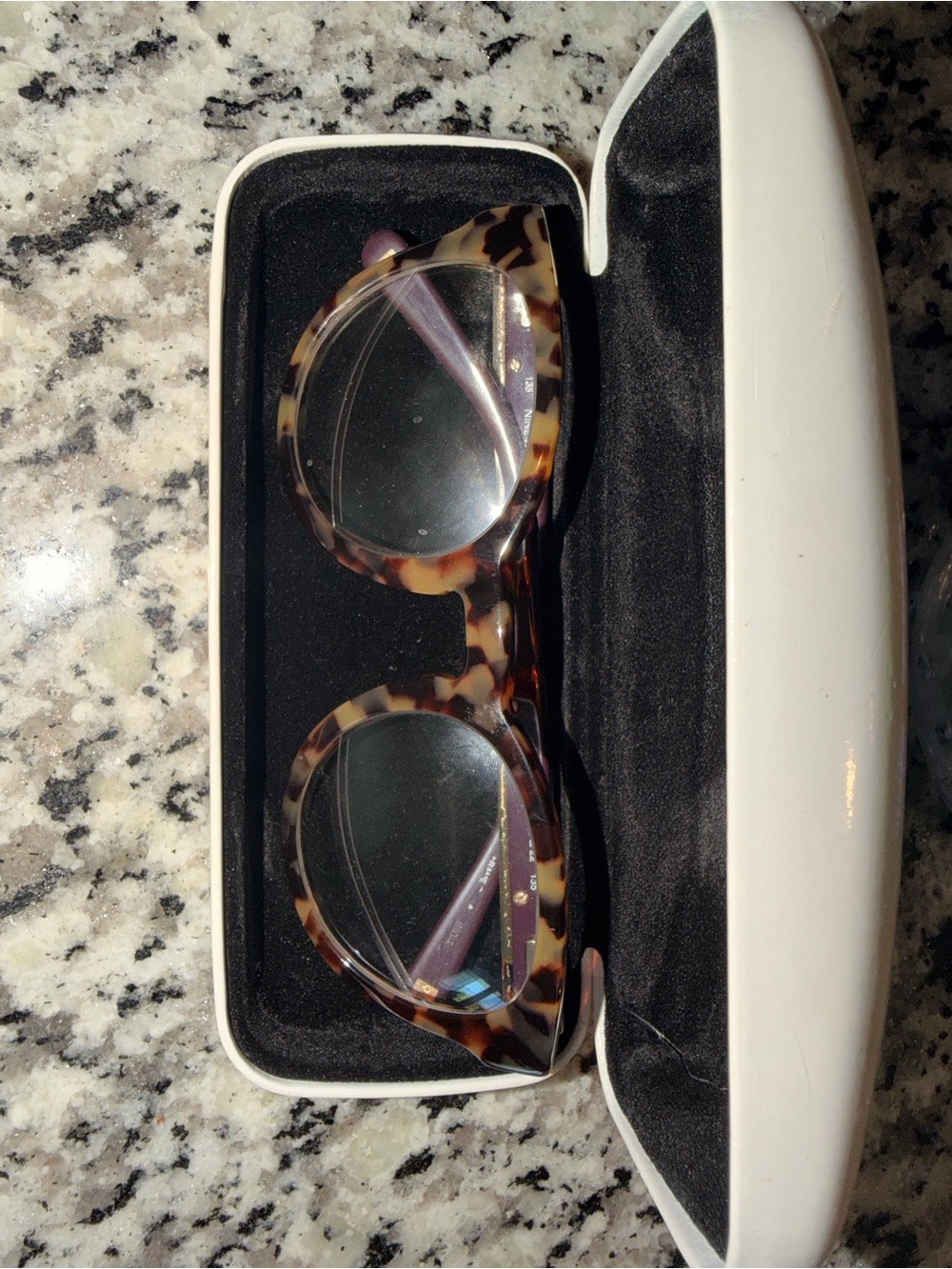 Nine West Tortoiseshell Round Frames- Brown/Beige with deep Purple Arms